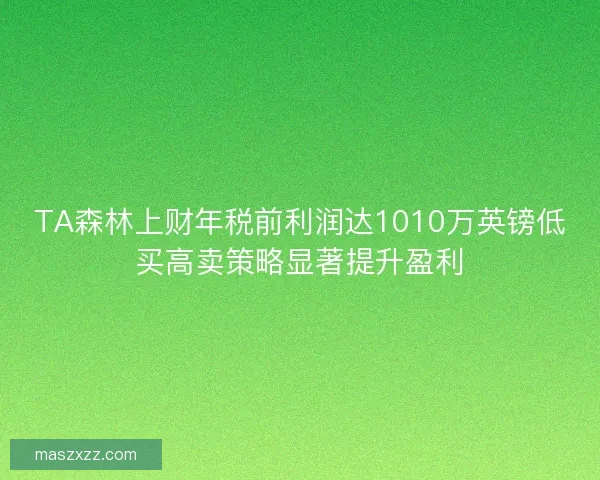 TA森林上财年税前利润达1010万英镑低买高卖策略显著提升盈利